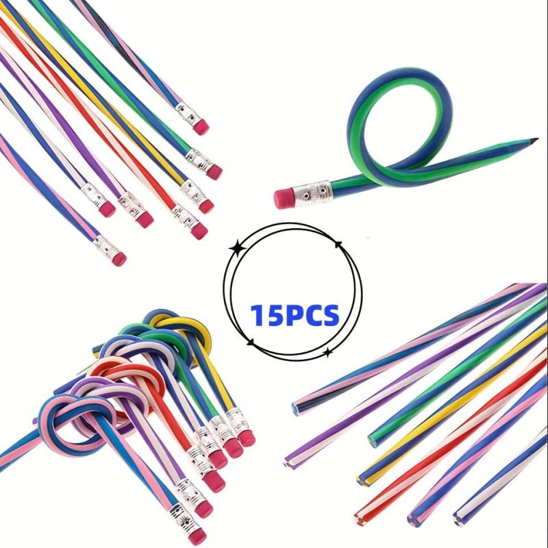 15pcs Bend Pencils Soft Pencil Learning Gift Giveaways Party Bag Filler