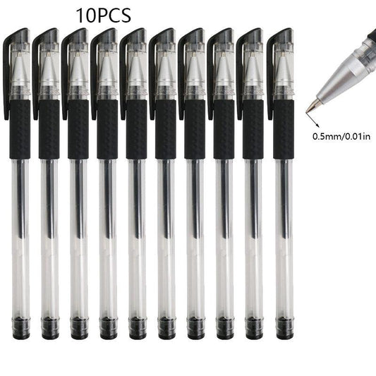 10pcs 0.5mm Gel Pens for Office Writing