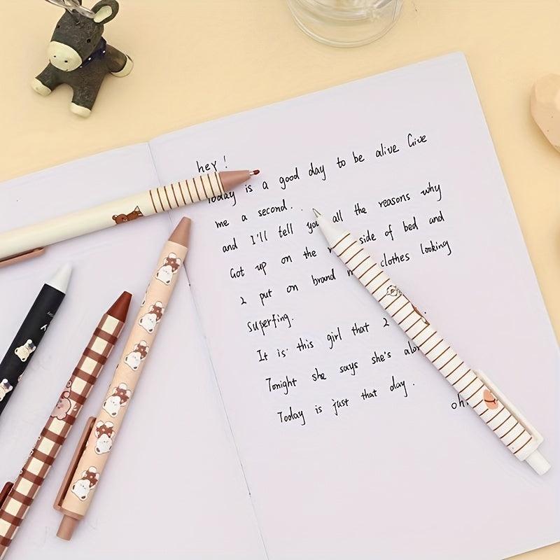 Brown Bear Cream Rabbit Press Pen 0.5mm Jumping Pen