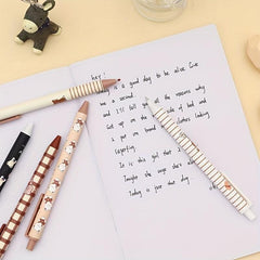 Brown Bear Cream Rabbit Press Pen 0.5mm Jumping Pen