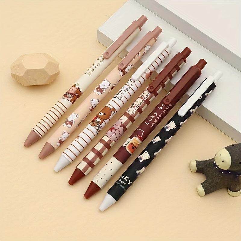 Brown Bear Cream Rabbit Press Pen 0.5mm Jumping Pen