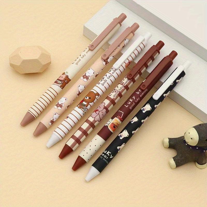 Brown Bear Cream Rabbit Press Pen 0.5mm Jumping Pen