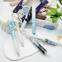 6pcs Astronaut Gel Pen Box Student Exam Finger Protector Smooth Press