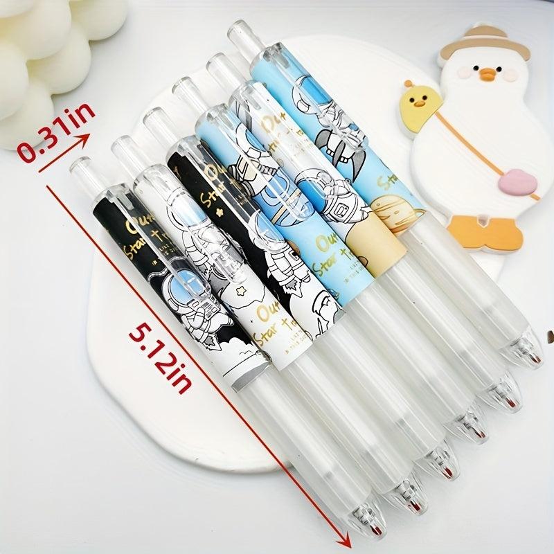 6pcs Astronaut Gel Pen Box Student Exam Finger Protector Smooth Press