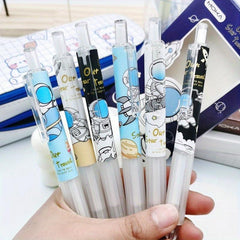 6pcs Astronaut Gel Pen Box Student Exam Finger Protector Smooth Press