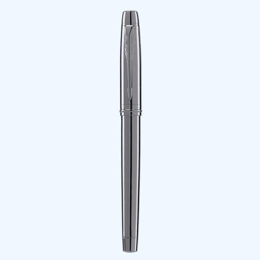 Silver Grey Fountain Pen 0.5MM Metal Pen with Ink Blotter
