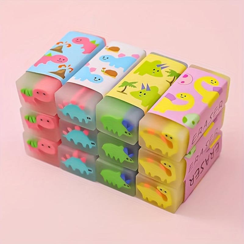 4 Pack Animal Erasers for Students - Fun & Mini Bulk Erasers