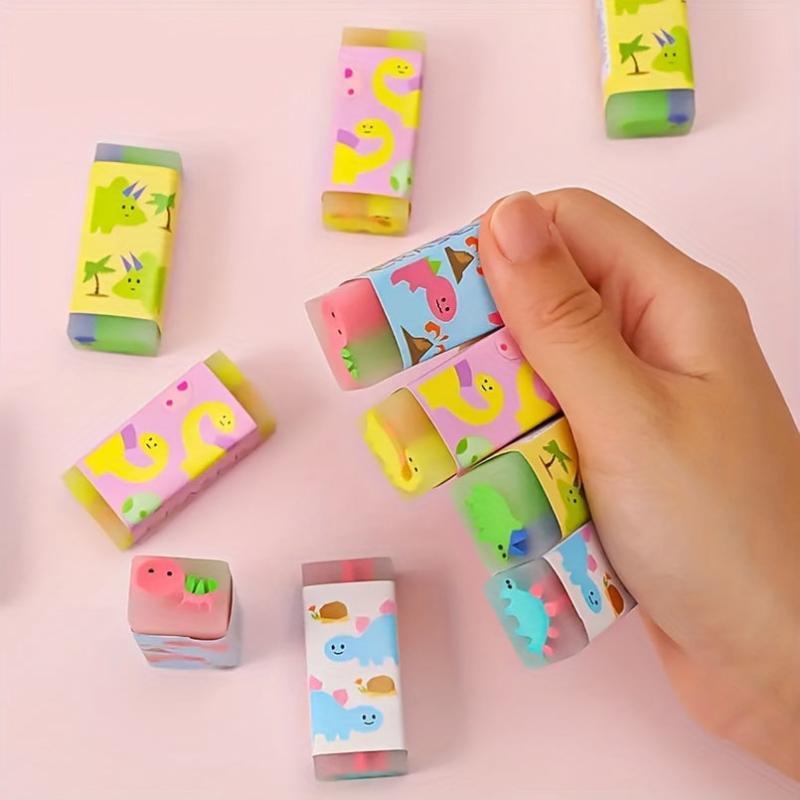 4 Pack Animal Erasers for Students - Fun & Mini Bulk Erasers