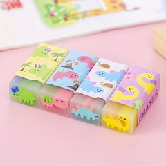 4 Pack Animal Erasers for Students - Fun & Mini Bulk Erasers