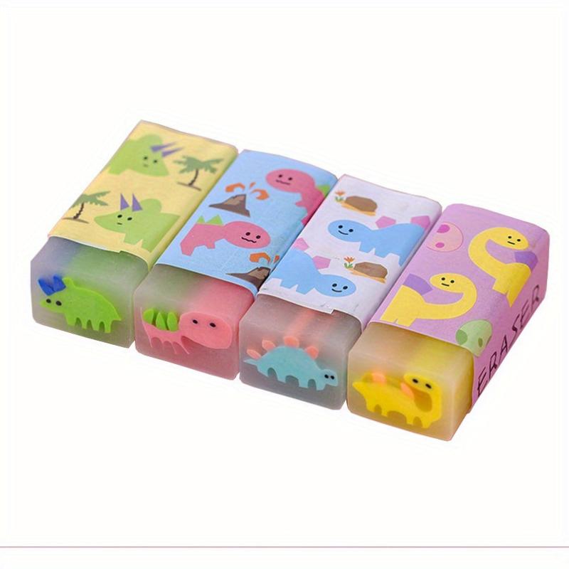 4 Pack Animal Erasers for Students - Fun & Mini Bulk Erasers