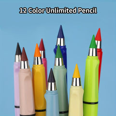 12-in-1 Infinite Pencil Set with Colorful Pen Tips