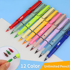 12-in-1 Infinite Pencil Set with Colorful Pen Tips