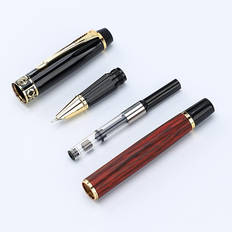 Wood Grain Red Fountain Pen - Ideal Gift for Students & Professionals