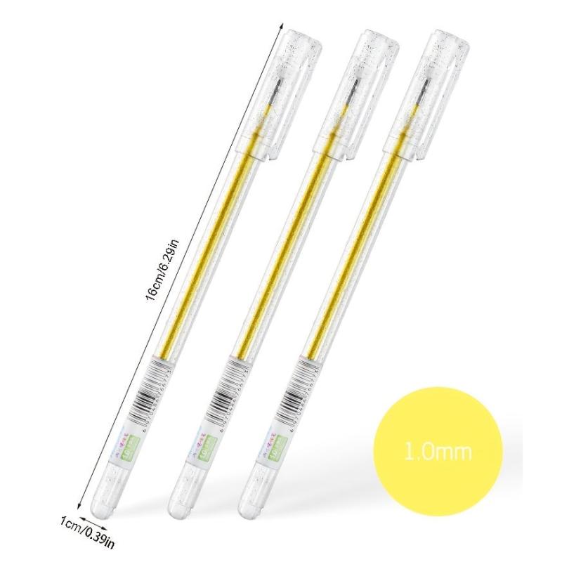 12 Pack Glitter Gel Pens 1.0mm Point for Coloring Art Journaling
