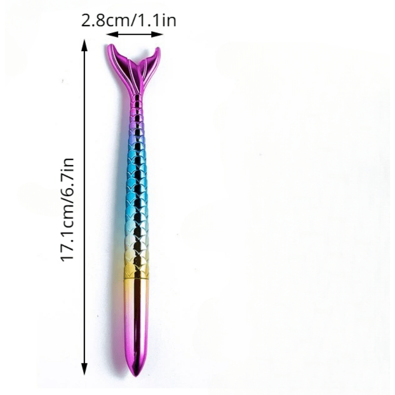 4 Mermaid Ball Pen Set Quicksand Fish Tail Rollerball Stationery Ink Pen