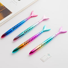 4 Mermaid Ball Pen Set Quicksand Fish Tail Rollerball Stationery Ink Pen