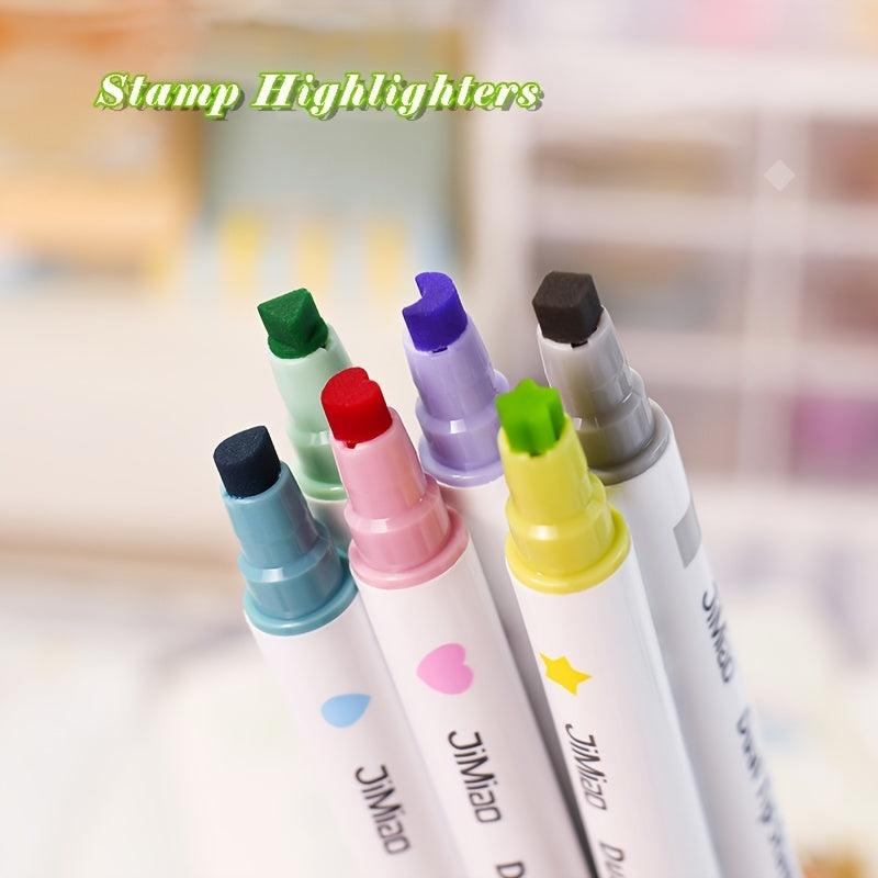 6 Pack Dual Tip Highlighters for Art & Crafts