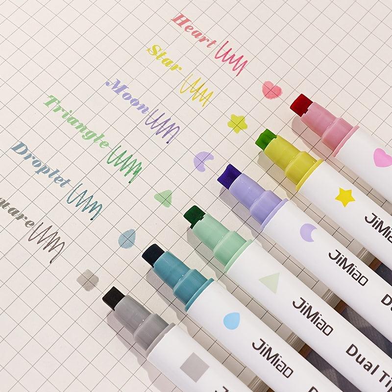 6 Pack Dual Tip Highlighters for Art & Crafts