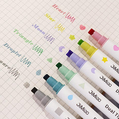 6 Pack Dual Tip Highlighters for Art & Crafts