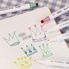 6 Pack Dual Tip Highlighters for Art & Crafts