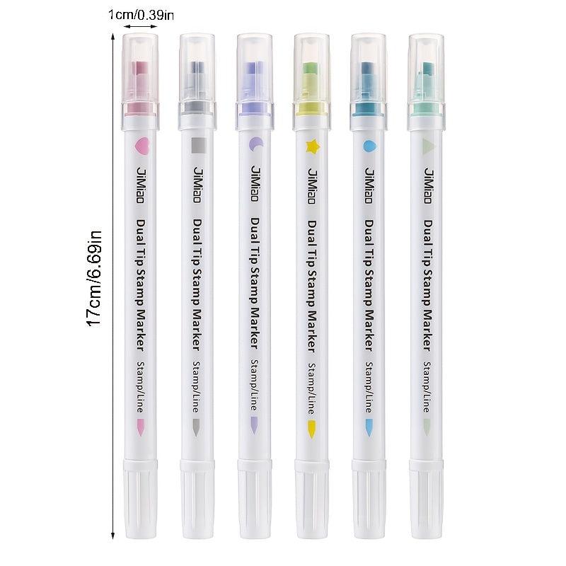 6 Pack Dual Tip Highlighters for Art & Crafts