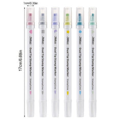 6 Pack Dual Tip Highlighters for Art & Crafts