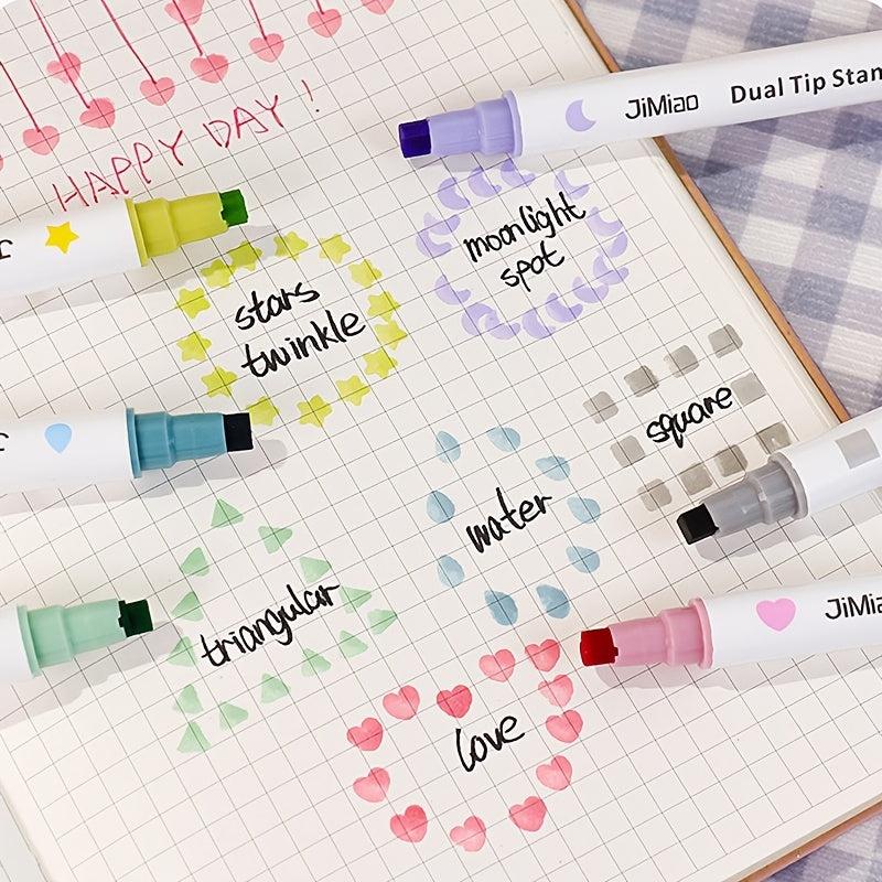 6 Pack Dual Tip Highlighters for Art & Crafts