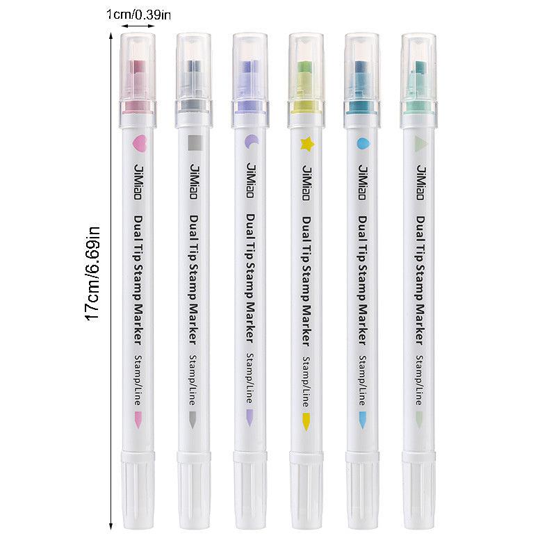6 Pack Dual Tip Highlighters for Art & Crafts
