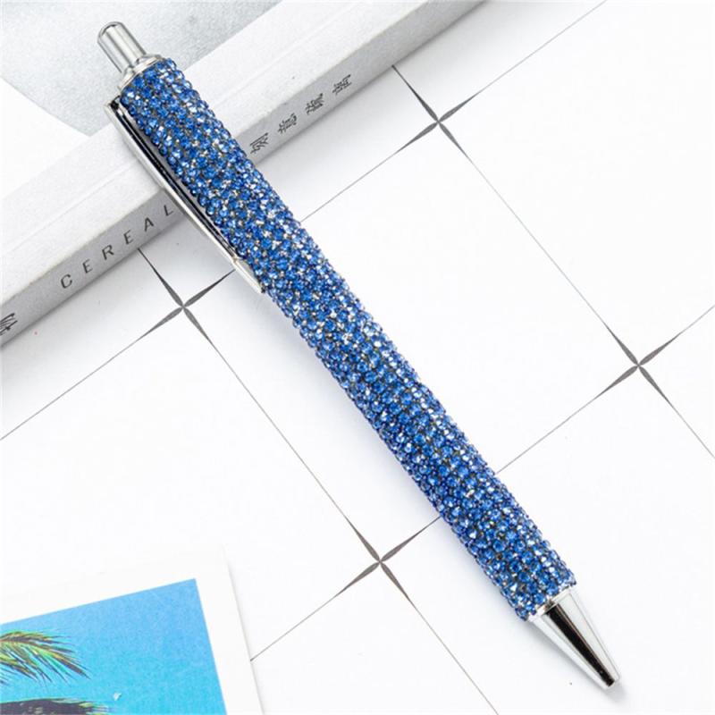 Ballpoint Pen Rhinestone Wedding Rose Metal Stationery School Office Supply