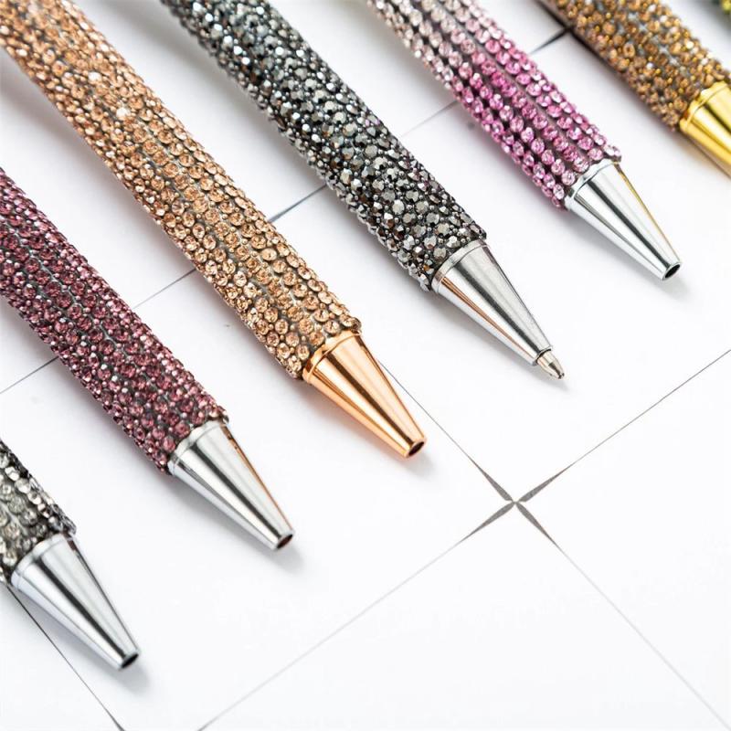 Ballpoint Pen Rhinestone Wedding Rose Metal Stationery School Office Supply