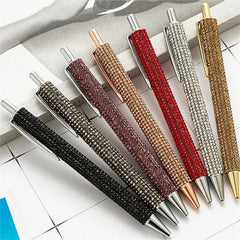 Ballpoint Pen Rhinestone Wedding Rose Metal Stationery School Office Supply