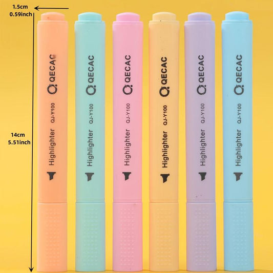 6pcs Triangular Bar Fluorescent Marker Pens for Coloring Log Mark Drawing Art