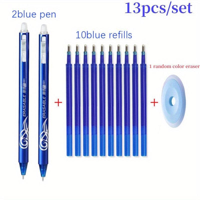 13pcs 0.5mm Erasable Gel Pen Set with High Bullet Washable Handle
