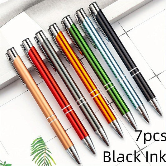 7pcs Metal Ballpoint Pen 1MM Bullet Ink