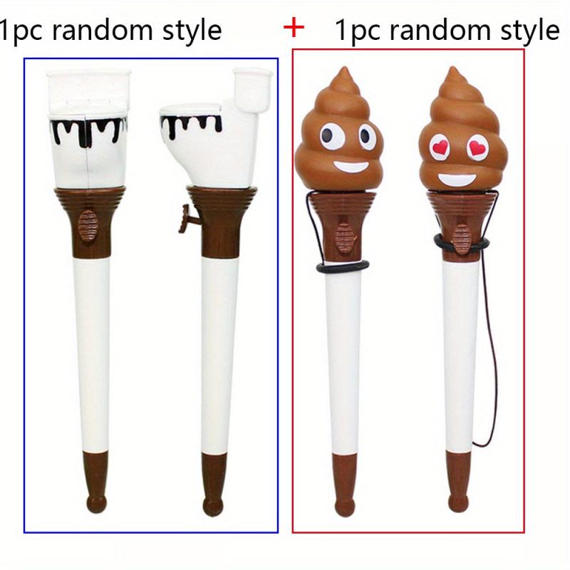 2pcs Funny Toilet Poop Ballpoint Pens for Kids