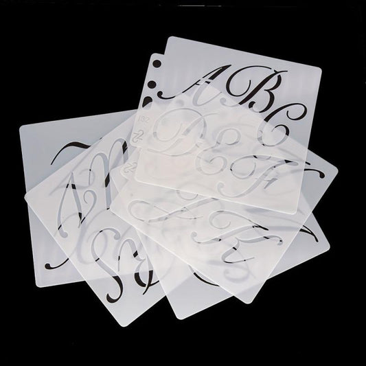 5pcs Set Letter Lace Ruler Drawing Templates for Easy Design Creation