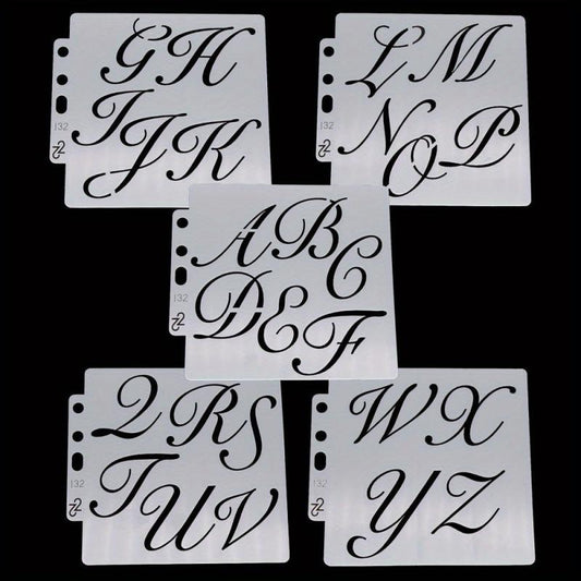 5pcs Set Letter Lace Ruler Drawing Templates for Easy Design Creation