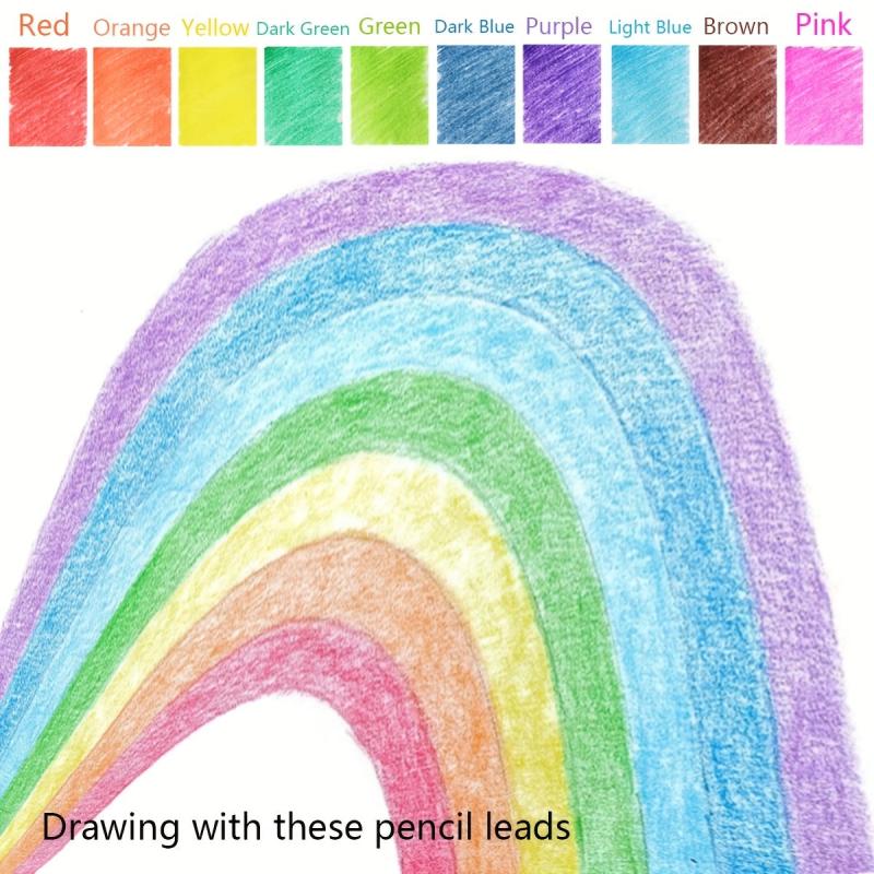 Colored Lead Pencils 2.0mm 10 Unique Colored Pencils Set