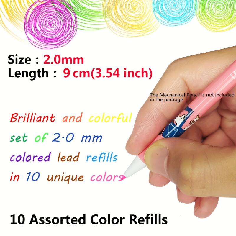 Colored Lead Pencils 2.0mm 10 Unique Colored Pencils Set