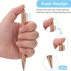 6pcs Bling Diamond Metal Pens for Home School Office Gift Glitter Ballpoint Pens
