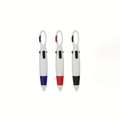 Portable Ballpoint Pen Set with Carabiner - Set of 4 Pens