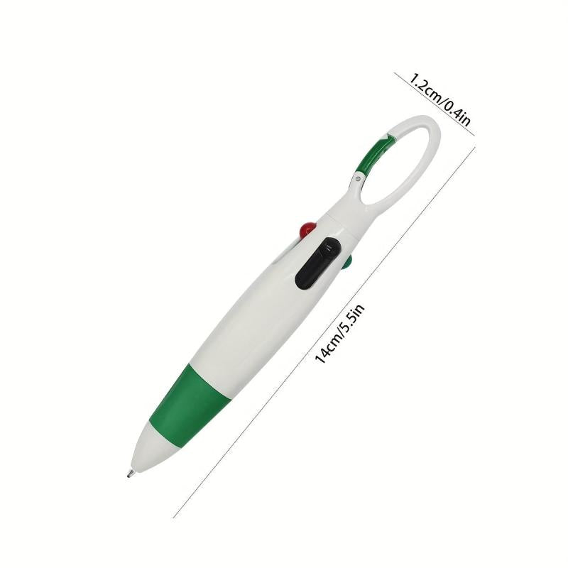 Portable Ballpoint Pen Set with Carabiner - Set of 4 Pens
