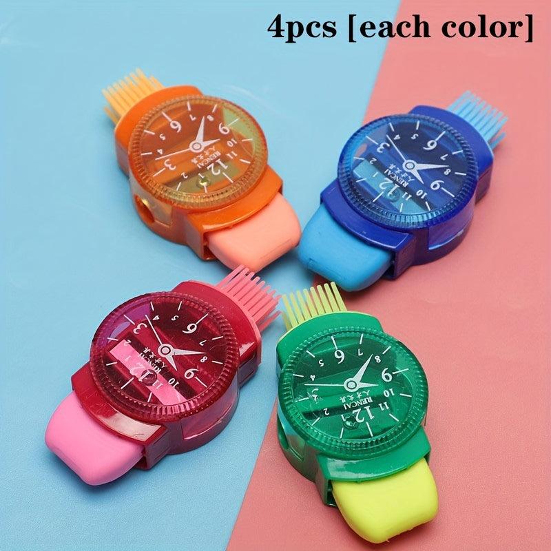 Watch Shape Pencil Sharpener 3 in 1 Student Stationery