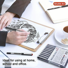 Shuttle Art Roller Ball Pens 10 Pack 0.5mm Fine Point