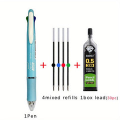 5-in-1 Multicolor Ballpoint Pen Set with Refills & Pencil Core