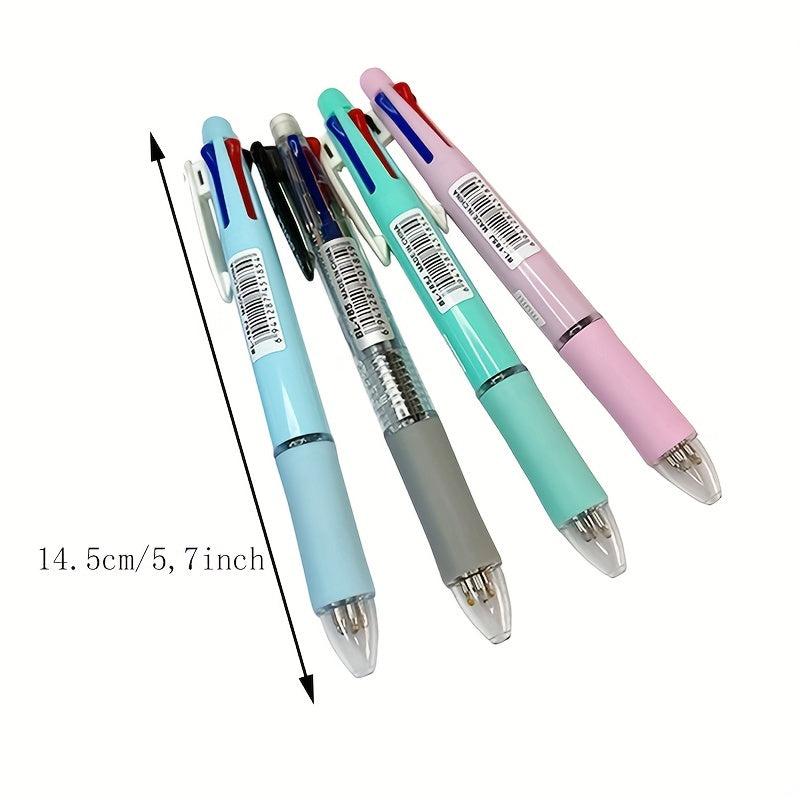 5-in-1 Multicolor Ballpoint Pen Set with Refills & Pencil Core