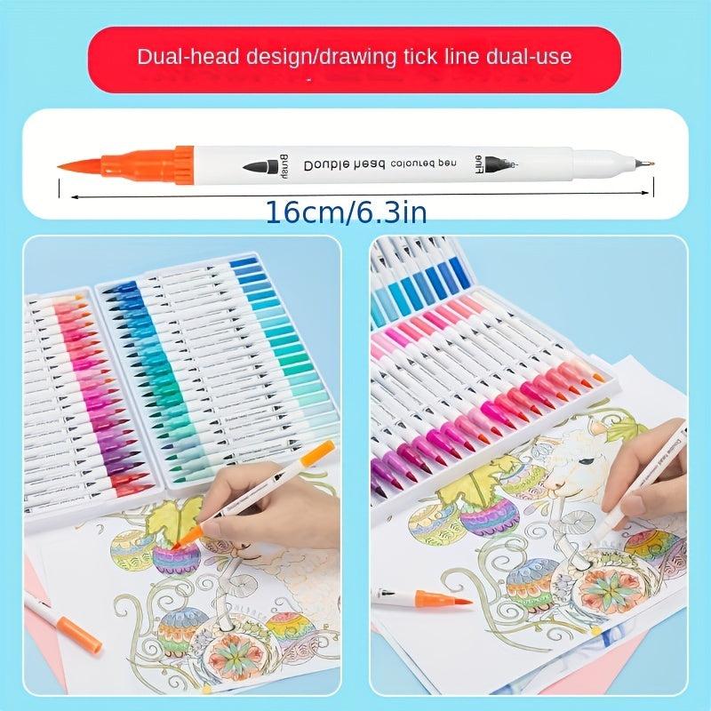 12 Double Ended Manga Art Brush Pen Set for Lettering Drawing & Graffiti Art