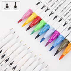 12 Double Ended Manga Art Brush Pen Set for Lettering Drawing & Graffiti Art