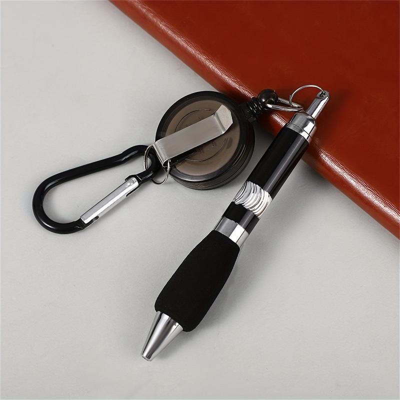 Metal Drawstring Pen Carabiner Keychain