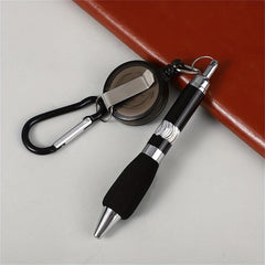Metal Drawstring Pen Carabiner Keychain